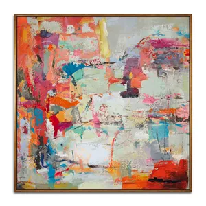100% Hand-painted Thick Textured Contemporary Abstract Acrylic Painting Oversize Room Wall Art