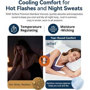 WiWi Camiseta sin mangas para mujer, ropa de dormir de viscosa de bambú suave y refrescante, camisa básica S XXL - Product Image 6