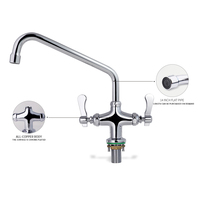 Robinet de cuisine moderne durable Robinet élégant en laiton chromé à double poignée avec ouverture rapide et montage à trou unique