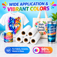 Kertas Transfer Panas Digital Printing Roll, Penyerapan Cepat, Kertas Transfer Sublimasi untuk Pakaian Renang dan Kain Satin Polyester