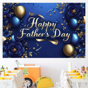 Décor de fête sur le thème bleu pour la fête des pères, toile de fond pour la fête de Thanksgiving, <span class=keywords><strong>cadeau</strong></span> pour <span class=keywords><strong>papa</strong></span> - Product Image 2
