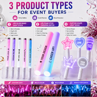 Bâton lumineux LED en plastique personnalisé pour anniversaires d'adultes, concerts, fêtes, événements de bachelorette, fournitures en gros