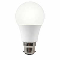 Bombilla LED SMD con Base B22, Sin Parpadeo, AC100~240V, No Regulable, Blanca, de Plástico, A60, Residencial, 10W