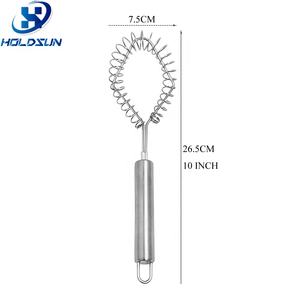Moussoir à lait et batteur à œufs manuel en acier inoxydable pour la maison, fouets mélangeurs, batteur en spirale en métal durable - Product Image 2