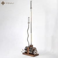 Équipement de musculation en bois de luxe, ensemble d'haltères en cuir argenté et noyer de 4 kg, 8 kg, 12 kg avec support pour usage domestique et en club, commande en gros
