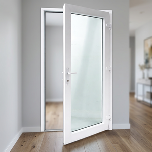 Puerta Abatible de PVC HOFFEN con Vidrio 81x205 cm, Aislamiento Térmico, Impermeable e Insonorizada para Supermercados y Apartamentos, Hecha en Tailandia - Product Image 3