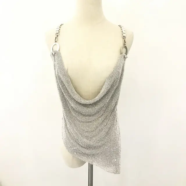 2020 Fashion Shiny Crystal Tank Top For Party