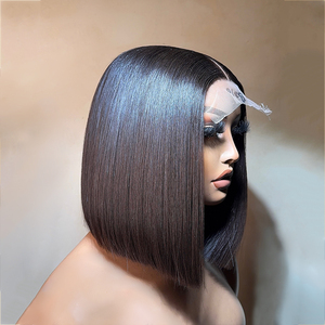 Perruques Bob Courtes en Cheveux Humains Brésiliens Naturels Vietnamiens, Lisses et Droites, Sans Colle, avec Dentelle Frontale 13x4, Vente en Gros, Couleur <span class=keywords><strong>613</strong></span> - Product Image 3
