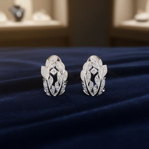 Orecchini in Oro Bianco con Diamanti Taglio Brillante Rotondo Colore D Naturale Certificati GIA Gioielli Classici da Sposa per Donna - Product Image 2