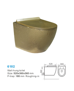 Sanitaires décorés de luxe, <span class=keywords><strong>toilettes</strong></span> suspendues au mur pour salle de bains, fabricants de <span class=keywords><strong>toilettes</strong></span> suspendues au mur en or en céramique - Product Image 2