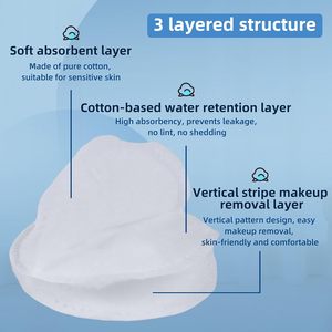 Discos de Algodón de 3 Capas Súper Suaves y de Alta Absorbencia, Blancos, Personalizables OEM/ODM, para Limpieza Facial, Maquillaje y Cuidado de la Piel, Venta Caliente en Tiktok - Product Image 5