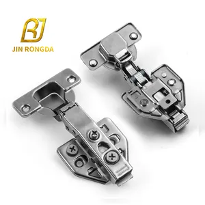 Jinrongda Furniture 35 Mm Automatic Cabinet Hinge Frame 3d Adjustable Hinges Soft-closing Aluminium Iron Durable Polishing