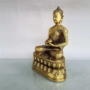 พระพุทธรูปศากยมุนีทองเหลืองคุณภาพสูงลดราคาพิเศษ ของตกแต่งพระพุทธรูปพระรุ่ยสำหรับภายนอกอาคาร วัสดุเรซิ่นสำหรับพุทธศาสนาจีน - Product Image 3