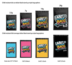 Bolsas Mylar con Cierre Hermético a Prueba de Niños, Impresas Personalizadas, de 3.5g y 7g, para Envasar Dulces, Sushi, Leche, Comida para Mascotas y Gelatina - Product Image 5