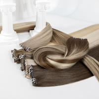 Extensions de cheveux humains vierges vietnamiens doublement étirés, épaisses et pleines aux pointes, couleur blond glace