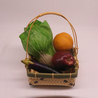 Panier de rangement en PP tissé à motif bambou avec poignées, qualité alimentaire, imperméable, résistant aux moisissures, durable, pour servir des raviolis et du pain
