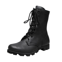 Bottes d'entraînement en cuir pleine fleur de 10 pouces avec talon renforcé, semelle antidérapante en caoutchouc, fermeture Speedlace, bottes tactiques d'urgence toutes usages