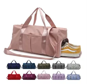 New Brand Designer Custom Gym Sports Bag Ladies Nylon Tote Duffle Bag Fitness Sport Travel Bag With Shoes Compartment