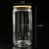 Kit de fournitures DIY pour gobelet en verre boule à neige de 16 oz avec enveloppes UV DTF pour tasses, bouteille en verre à paillettes pour cadeaux artisanaux de fêtes, entrepôts américains
