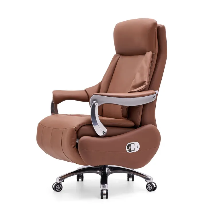 Luxury Chair Genuine Leather Recliner Office Chair Have High Comfort Level Electric Swivel Chair