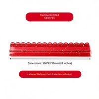 Support de rangement pour Mahjong en acrylique épais personnalisé, 20 pouces, de luxe, transparent, rouge, avec paillettes dorées, organisateur magnétique à ondes pour les jetons