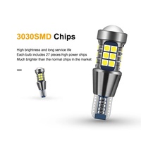 Bombillas LED Súper Brillantes T15 T10 W16W 921 3030 27SMD 4014 12V para Auto, Luz de Reversa, Lámpara de Respaldo T15 LED Canbus Sin Error