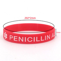 Moins cher Pénicilline Allerg Avertissement Prévention Médicale Sensibilisation Alerte Médicale Hommes et Femmes Bracelet En Silicone