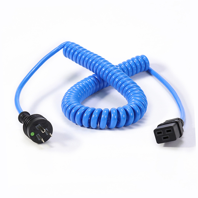 USA NEMA 5-15P Heavy Duty American AC Plug Spring Spiral Curly Cable Coiled Power Cord 1