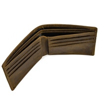 Dompet Kulit Sapi Asli Pria, Dompet Pendek Kulit Sapi, Tempat Kartu, Khorse Pendek, Kulit Kuda Gila Sederhana, Cokelat