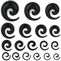 Plug d'oreille en spirale en acrylique, bijoux extensibles, nouveauté mode, clou conique noir, blanc, vert, Piercing, extenseur,