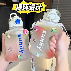 Sunny Large Capacity 1000Ml Plastic Sports Water Bottle With Straw High Temperature Resistant Customizable - Product Image 1