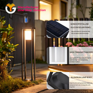 Lámpara Solar de Jardín <span class=keywords><strong>LED</strong></span> para Exteriores, Fabricación al por Mayor, IP65, Aluminio, Blanco Cálido, Lámpara de Bolardo para Iluminación de Caminos de Villas - Product Image 5