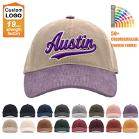 Gorra de Béisbol Heycap con Logotipo Personalizado, Bordado 3D, 100% Algodón, Gorras de Pana de Dos Tonos, Ajustables, Estructuradas, con Cierre a Presión