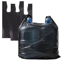 Sacs de courses réutilisables en plastique noir personnalisés YC, sacs à bandoulière épais et résistants pour les commerces de proximité