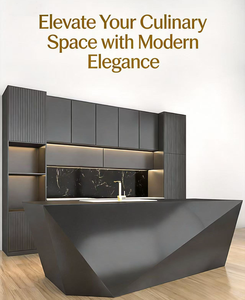 ตู้ครัวหรูหราทันสมัยพร้อมตู้ติดผนังและระบบปิดแบบนุ่มนวลสำหรับการปรับปรุงบ้าน - Product Image 1