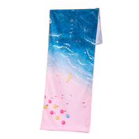 Serviette de plage personnalisée en microfibre imprimée, écologique, séchage rapide, motif dégradé océan, super absorbante, vente en gros
