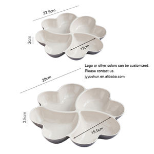 İstistackable meyve şekeri renkli akşam yemeği aperatif yiyecek servisi plastik tabak 4 bölme <span class=keywords><strong>Shamrock</strong></span> şekli aperatif tepsisi parti - Product Image 6