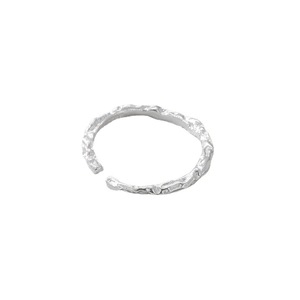 Korean INS Minimalist Silver Foil Wrinkle Texture S925 Sterling Silver <b>Thin</b> <b>Ring</b> Women’s Wholesale - Product Image 4