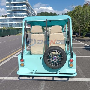 Voiture électrique de tourisme rétro bleu ciel 4 places, couleur personnalisée, faible bruit, pour les voyages en extérieur - Product Image 6