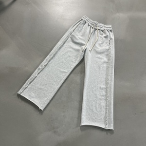 <span class=keywords><strong>Pantaloni</strong></span> Sportivi Oversize in Felpa di Cotone 100% Stile Streetwear, con Bordi Grezzi, Produzione all'Ingrosso - Product Image 3