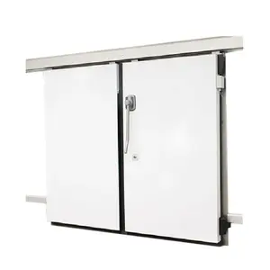 Manual Automático Portas Isoladas Caminhada no Refrigerador Porta De Balanço Arrugado Porta De Aço Inoxidável Sala Fria Porta Deslizante