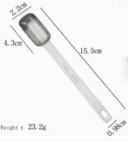 Cuillères doseuses en acier inoxydable à double tête épaissies pour cuisine, pâtisserie, ingrédients secs et liquides, grains de café, lait en poudre et assaisonnements