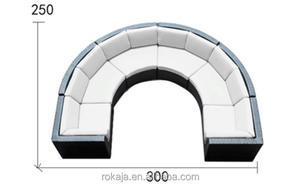 Luxcy आउटडोर रतन आर्क Semicircular सोफे विला उद्यान रतन सोफा संयोजन रेतीले समुद्र तट आँगन रतन सोफा - Product Image 6