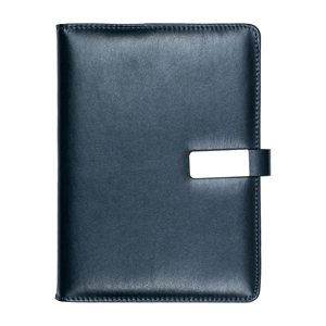 Carnet de notes professionnel en cuir noir Aurelux avec fermeture métallique élégante, reliure rigide, modèle RE0519 pour la planification quotidienne des cadres - Product Image 2