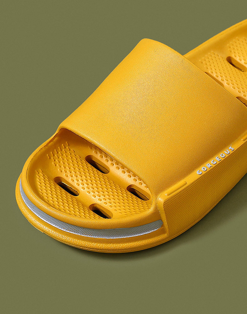 Men Hollowed Slippers Summer Household Non-slip Bathroom Quick Dry EVA Slides Slippers