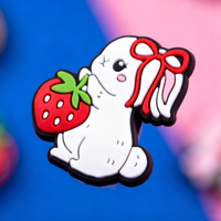Breloques et clips décoratifs pour chaussures en PVC souple, motifs mignons de dessins animés (nœud, abeille, marguerite, champignon, lapin, fraise), accessoires DIY pour sandales