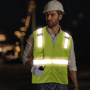 Gilet de sécurité de chantier CITICITY ANSI Classe 2, imperméable, haute visibilité, multipoches, personnalisé, jaune, maille réfléchissante - Product Image 5