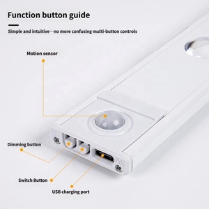Magnetic LED Night Light Bar USB Rechargeable PIR Motion Sensor No Drill Under Cabinet Lamp For Closet Stair Bedroom - Product Image 2