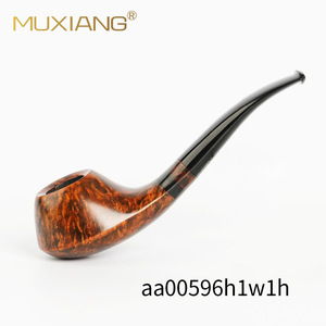 Muxiang Tobacco Pipe Bent Type Solid Briar Wood Handcrafted Smoking Accessory - Product Image 1