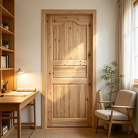Porte intérieure en bois massif de sapin rustique antique, porte en bois brut massif pour la rénovation de maisons anciennes